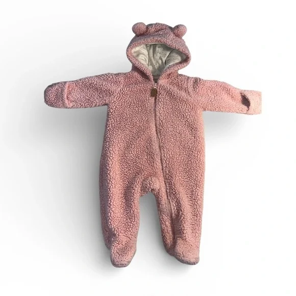 Carter's Pink Sherpa Baby Footie - Picture 1 of 5